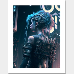 Futuristic Cyber Woman Posters and Art